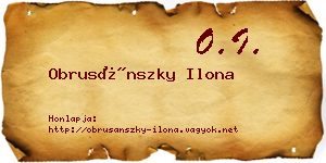 Obrusánszky Ilona névjegykártya
